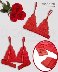 Buy CG-15 Fancy Cotton and Net Bra-Red in Pakistan