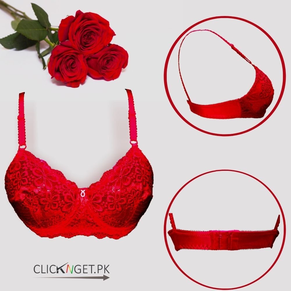 Buy CG-44 LACESSITI NON PADDED UNDERWIRED CANDY RED BRA in